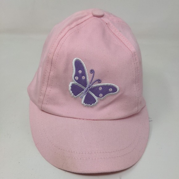Unbranded Girl's Strapback Hat Pink Size Infant 6-18 months Baby Butterfly - Picture 2 of 7